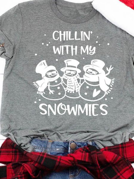 Chillin' with my snowmes T-Shirt, Gray, T-shirts