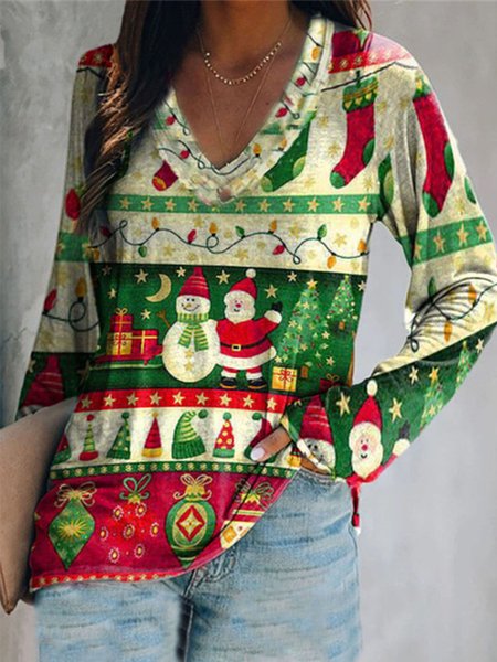Casuale Maniche Lunghe Scollo a V Stampato Superiore, Multicolore, Blouses & Shirts
Casuale Maniche Lunghe Scollo a V Stampato Superiore, Multicolore, Blouses & Shirts