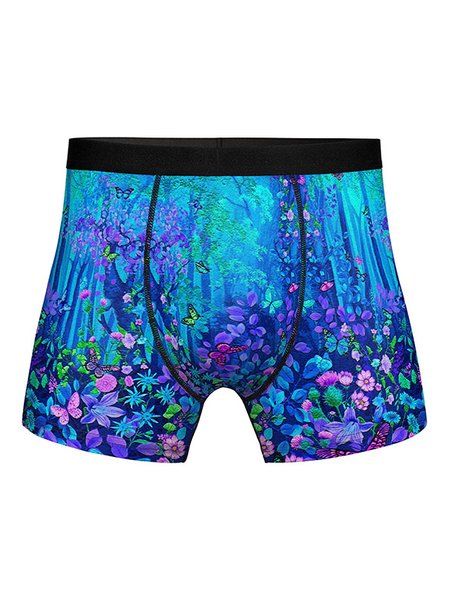 Floral Butterflies Men Underwear, As picture, Shorts