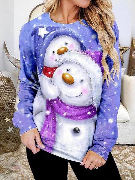 Christmas Snowman Print Long Sleeve Round Neck Casual Sweatshirt, Blue, Sweatshirts & Hoodies
Christmas Snowman Print Long Sleeve Round Neck Casual Sweatshirt, Blue, Sweatshirts & Hoodies