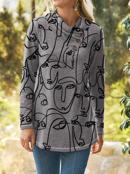 Basics Abstract Shirts & Tops, Gray, Tops