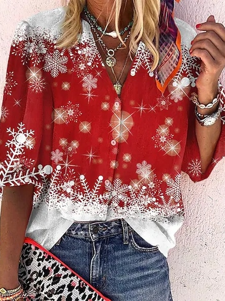 Christmas V Neck Polka Dots Three Quater Shirts & Tops, Red, Shirts & Blouses
Christmas V Neck Polka Dots Three Quater Shirts & Tops, Red, Shirts & Blouses