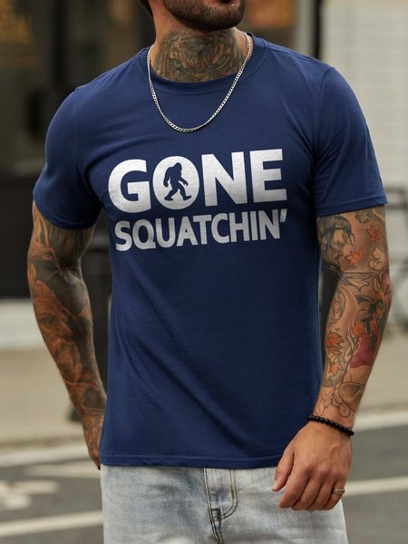 Gone Squatchin' Crew Neck Short Sleeve Cotton Blends T-shirt, Deep blue, T-shirts
Gone Squatchin' Crew Neck Short Sleeve Cotton Blends T-shirt, Deep blue, T-shirts
