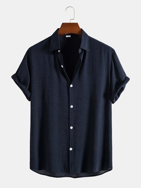 Mens Pure Color Lapel Button Up Cotton Basics Short Sleeve Shirts, Navy blue, Men's basic shirt
Mens Pure Color Lapel Button Up Cotton Basics Short Sleeve Shirts, Navy blue, Men's basic shirt