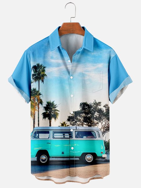 Mens Vintage Car Coconut Tree Print Casual Breathable Chest Pocket Short Sleeve Hawaiian Shirts, Blue, Shirts & Blouse
Mens Vintage Car Coconut Tree Print Casual Breathable Chest Pocket Short Sleeve Hawaiian Shirts, Blue, Shirts & Blouse