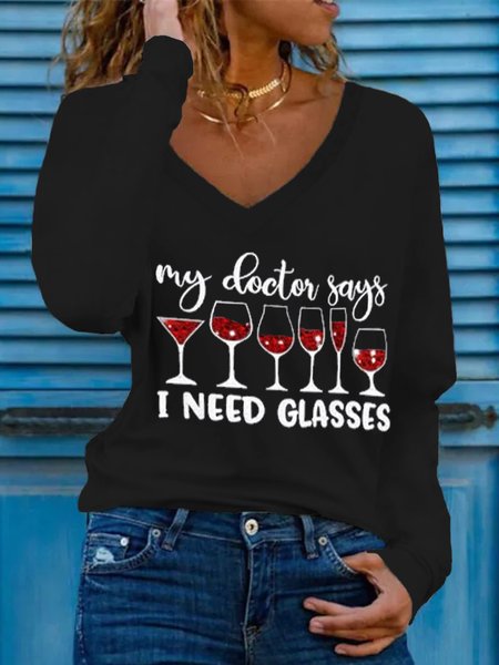 Casual Long Sleeve V Neck Plus Size Printed Tops T-shirts, As picture, T-Shirts
Casual Long Sleeve V Neck Plus Size Printed Tops T-shirts, As picture, T-Shirts