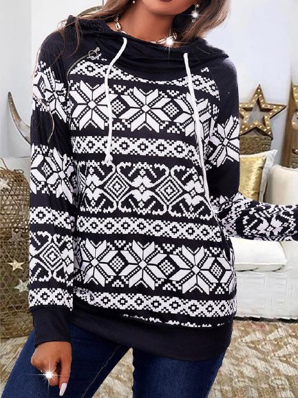 Christmas Geometric Color Block Printed Off Shoulder Casual Loosen Hooded Sweatshirt, Black-white, Sweatshirts & Hoodies
Christmas Geometric Color Block Printed Off Shoulder Casual Loosen Hooded Sweatshirt, Black-white, Sweatshirts & Hoodies