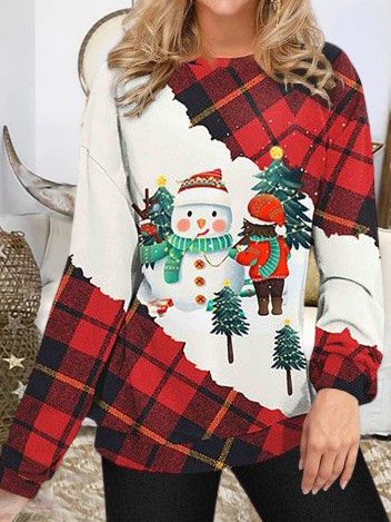 Christmas Grid Printed Off Shoulder Sweet Crew Neck Sweatshirt, Red, Sweatshirts & Hoodies
Christmas Grid Printed Off Shoulder Sweet Crew Neck Sweatshirt, Red, Sweatshirts & Hoodies