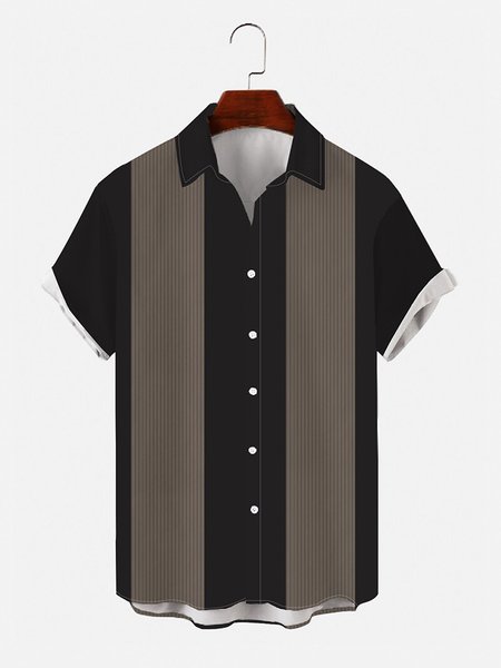 Mens Striped Print Round Hem Loose Short Sleeve Shirts, Brown, Shirts & Blouse
Mens Striped Print Round Hem Loose Short Sleeve Shirts, Brown, Shirts & Blouse