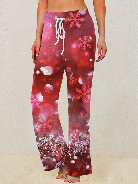 Christmas Casual Pants, Red, Pants