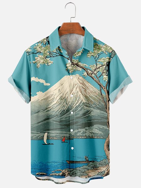 Mens Japanese Mount Fuji Print Casual Breathable Chest Pocket Short Sleeve Hawaiian Shirts, Blue, Men's Floral shirt
Mens Japanese Mount Fuji Print Casual Breathable Chest Pocket Short Sleeve Hawaiian Shirts, Blue, Men's Floral shirt