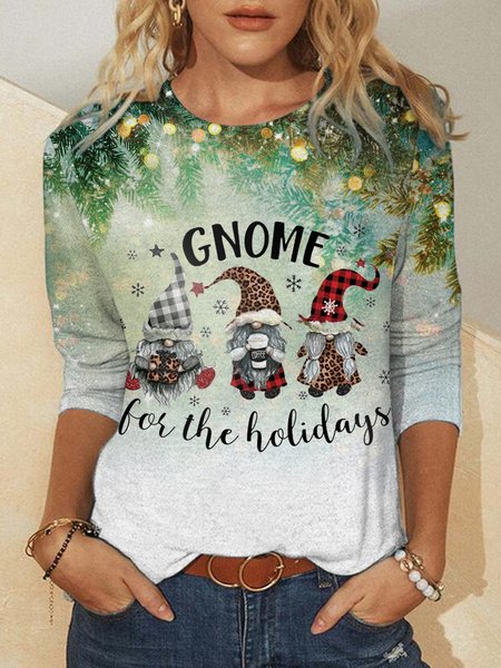 Christmas Gnome Printed Round Neck Long-sleeved Shirt, As picture, Hoodies&Sweatshirts
Christmas Gnome Printed Round Neck Long-sleeved Shirt, As picture, Hoodies&Sweatshirts