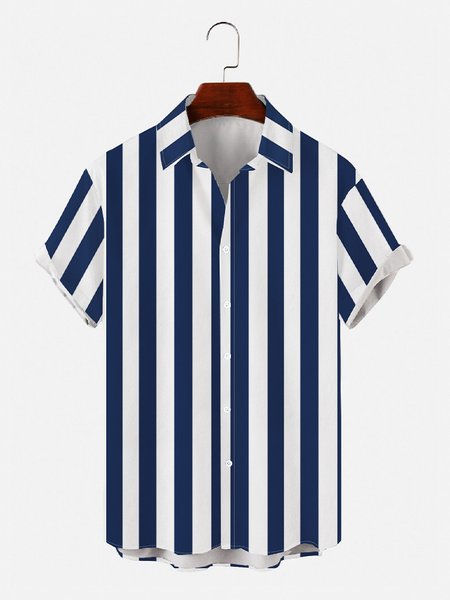 Mens Striped Print Round Hem Loose Short Sleeve Shirts, Blue, Men's Floral shirt
Mens Striped Print Round Hem Loose Short Sleeve Shirts, Blue, Men's Floral shirt