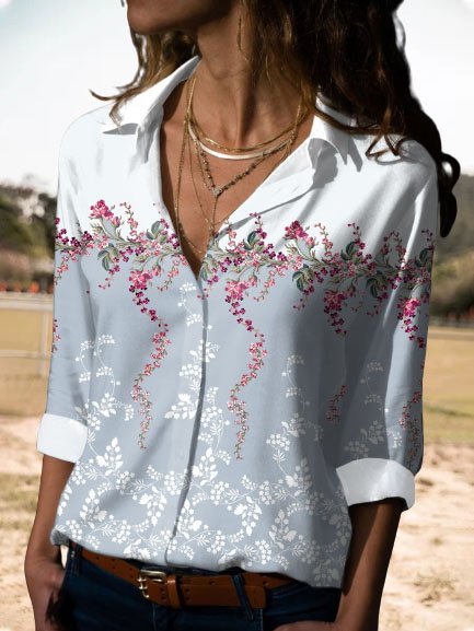 Floral Printed Loosen Long sleeve Shirts & Tops, Light gray, Shirts & Blouses
Floral Printed Loosen Long sleeve Shirts & Tops, Light gray, Shirts & Blouses