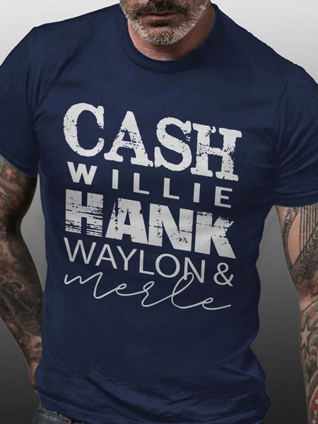 Cash Willie Hank Waylon Merle Cotton Blends Short Sleeve T-shirt, Deep blue, T-shirts
Cash Willie Hank Waylon Merle Cotton Blends Short Sleeve T-shirt, Deep blue, T-shirts