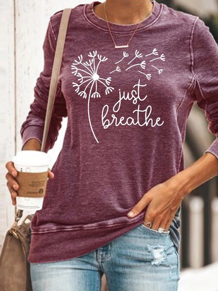 Just Breathe Dandelion Sweatshirt, Red, Hoodies&Sweatshirts