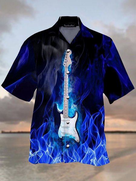 Mens Guitar Print Casual Breathable Short Sleeve Hawaiian Shirts, Blue, Men's Floral shirt
Mens Guitar Print Casual Breathable Short Sleeve Hawaiian Shirts, Blue, Men's Floral shirt