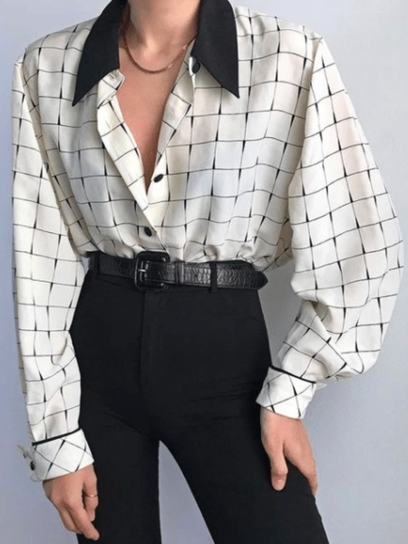 Spring Grid Shirt Collar Simple Daily Work Lightweight Tops, Apricot, Blouses and Shirts
Spring Grid Shirt Collar Simple Daily Work Lightweight Tops, Apricot, Blouses and Shirts
