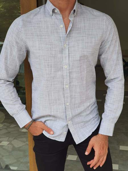 Shirt Collar Cotton Long Sleeve Shirts & Tops, As picture, Shirt