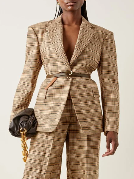 Grid Vintage Shoulder Pad Outerwear, As picture, Blazers
Grid Vintage Shoulder Pad Outerwear, As picture, Blazers