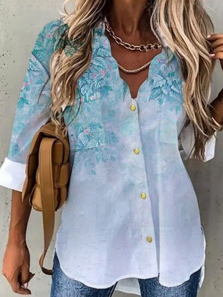 Long sleeved loose shirt collar geometric gradient plant flower blouse women's shirt, Blue, Shirts & Blouses
Long sleeved loose shirt collar geometric gradient plant flower blouse women's shirt, Blue, Shirts & Blouses