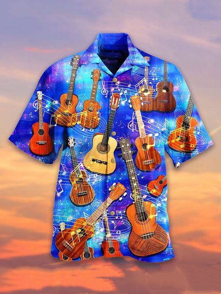 Mens Guitar Print Casual Breathable Short Sleeve Hawaiian Shirts, Blue, Men's Floral shirt
Mens Guitar Print Casual Breathable Short Sleeve Hawaiian Shirts, Blue, Men's Floral shirt