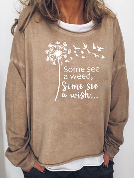 Dandelion Sweatshirt, Khaki, Hoodies&Sweatshirts