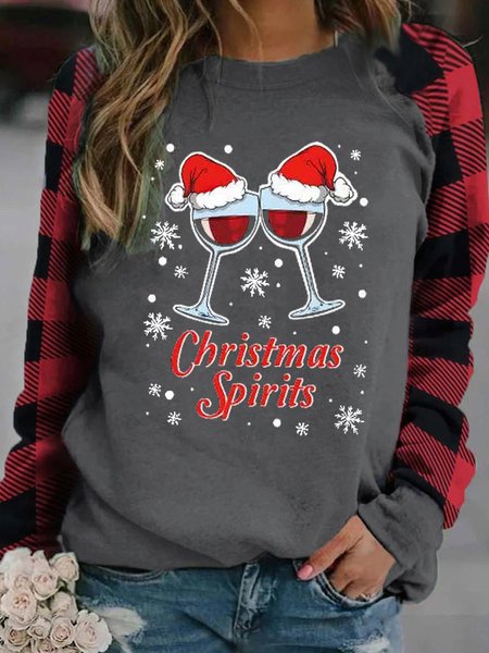 Christmas Spirits Leopard Wine Long Sleeve Women's Sweatshirt, Gray, Long sleeves
Christmas Spirits Leopard Wine Long Sleeve Women's Sweatshirt, Gray, Long sleeves