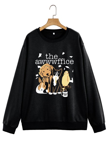 Unocis Fun Printed Round Neck Sweatshirt, Black, Sweatshirts