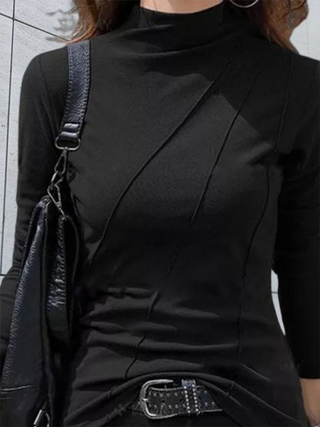Casual Regular Fit Plain Shirts & Tops(accessory not included), Black, Long sleeve tops
Casual Regular Fit Plain Shirts & Tops(accessory not included), Black, Long sleeve tops