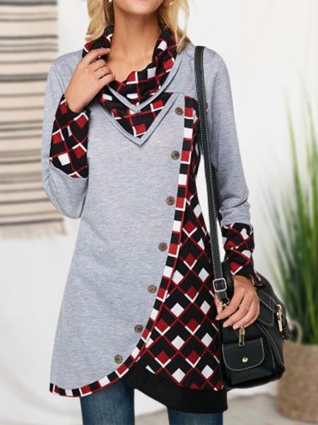 Geometric Cowl Neck Casual Shirts & Tops(accessory not included), Red, Long sleeve tops
Geometric Cowl Neck Casual Shirts & Tops(accessory not included), Red, Long sleeve tops