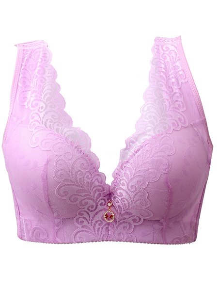 Thin And Large Size Women' Lace Seamless Underwear, Light purple, Intimates