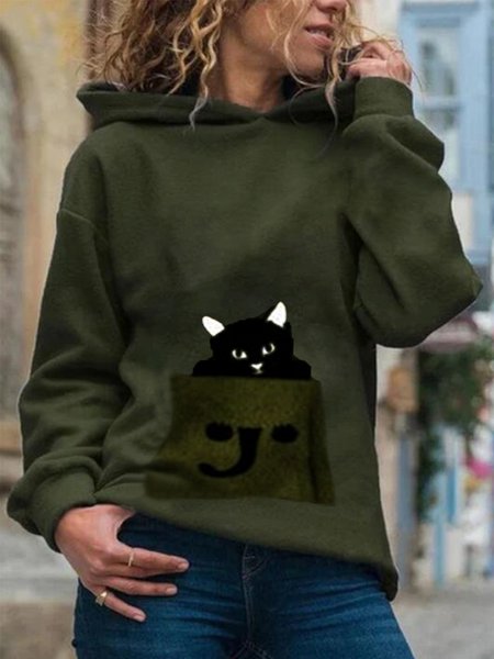 Vintage Cat Printed Long Sleeves Hoodie Plus Size Casual Sweatshirts, Army green, Hoodies & Sweatshirts
Vintage Cat Printed Long Sleeves Hoodie Plus Size Casual Sweatshirts, Army green, Hoodies & Sweatshirts