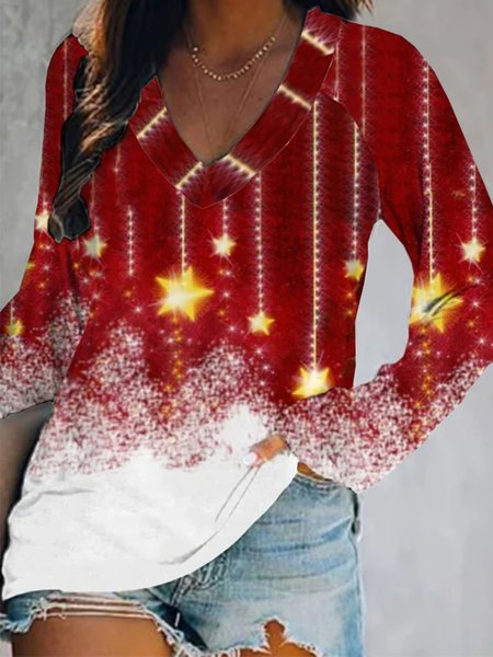 Natale natale Stella Maniche Lunghe Scollo a V taglia grande Stampato Top T-shirts, Come immagine, T-Shirts
Natale natale Stella Maniche Lunghe Scollo a V taglia grande Stampato Top T-shirts, Come immagine, T-Shirts
