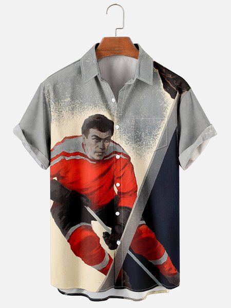 Party Figure Shirt Collar Shirts, As picture, Men's Floral shirt