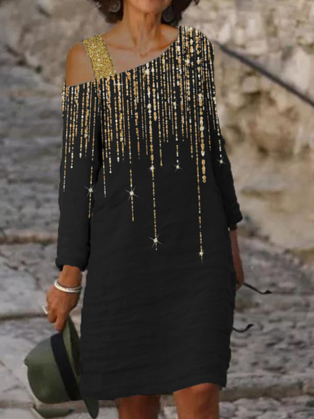 Fashion Color Block Sequin Print One Shoulder Midi Dress Women, Black, Tie dye dress
Fashion Color Block Sequin Print One Shoulder Midi Dress Women, Black, Tie dye dress