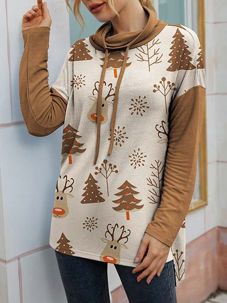 Animal Off Shoulder Cowl Neck Shirts & Tops Cute blouse with brown Christmas tree pattern, Light coffee, Long sleeve tops
Animal Off Shoulder Cowl Neck Shirts & Tops Cute blouse with brown Christmas tree pattern, Light coffee, Long sleeve tops