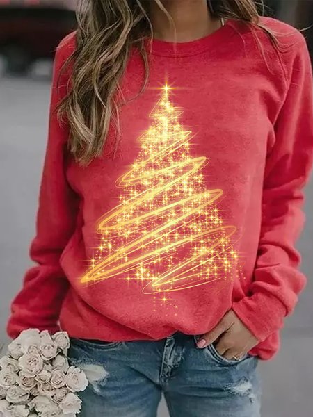 Christmas Lights Casual Sweatshirt, Red, Hoodies&Sweatshirts