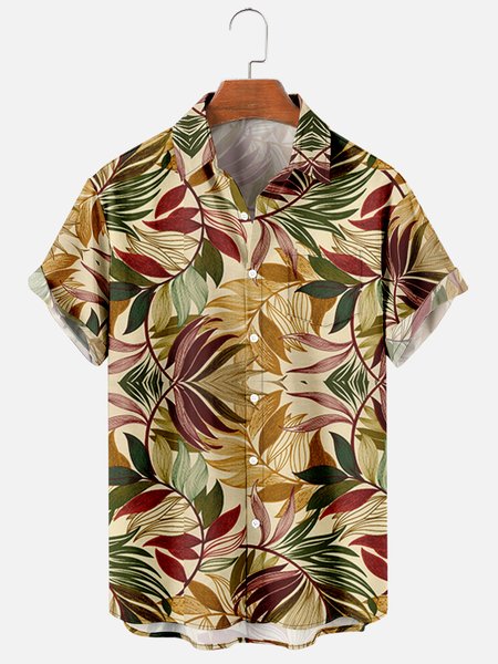 Mens Leaves Print Casual Breathable Chest Pocket Short Sleeve Hawaiian Shirts, Khaki, Men's Floral shirt
Mens Leaves Print Casual Breathable Chest Pocket Short Sleeve Hawaiian Shirts, Khaki, Men's Floral shirt