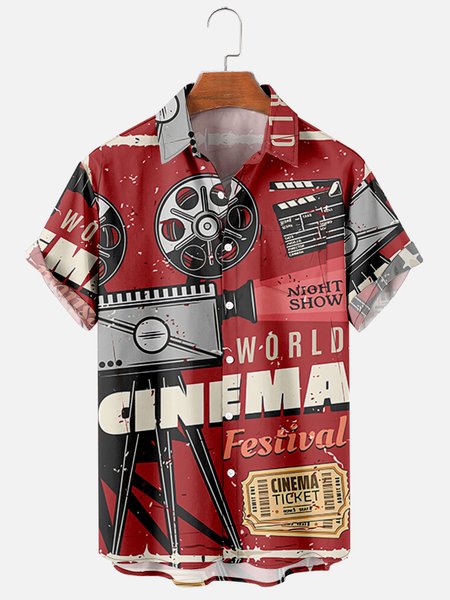 Mens Vintage Cinema Print Casual Breathable Chest Pocket Short Sleeve Hawaiian Shirts, Red, Men's Floral shirt
Mens Vintage Cinema Print Casual Breathable Chest Pocket Short Sleeve Hawaiian Shirts, Red, Men's Floral shirt