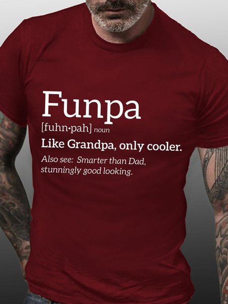 Funpa Like Grandpa Only Cooler Men's T-shirt, Red, T-shirts