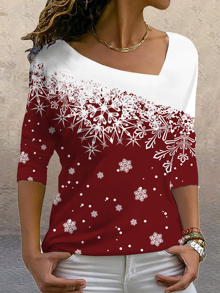 Long sleeve high elastic Christmas basic geometric gradient top T-shirt women, Red, Long sleeve tops
Long sleeve high elastic Christmas basic geometric gradient top T-shirt women, Red, Long sleeve tops