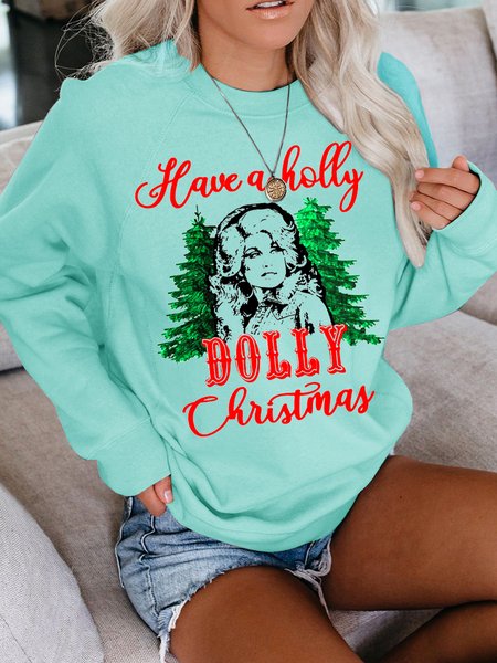 Have A Holly Dolly Christmas Graphic Crew Neck Sweatshirt, Green, Hoodies&Sweatshirts
Have A Holly Dolly Christmas Graphic Crew Neck Sweatshirt, Green, Hoodies&Sweatshirts