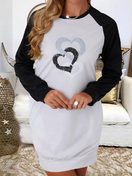 Color Block Geometric Printed Raglan Sleeve Casual Crew Neck Dresses, Black-white, Casual Dresses
Color Block Geometric Printed Raglan Sleeve Casual Crew Neck Dresses, Black-white, Casual Dresses
