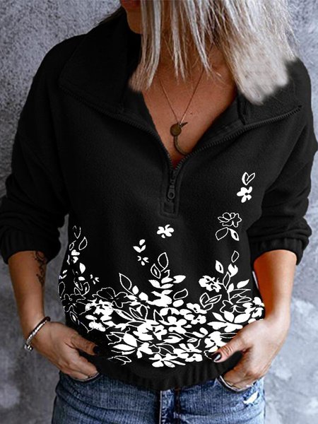Floral Printed Long Sleeves Zipper Plus Size Casual Sweatshits, Black, Hoodies & Sweatshirts
Floral Printed Long Sleeves Zipper Plus Size Casual Sweatshits, Black, Hoodies & Sweatshirts