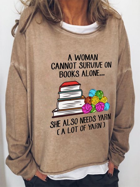 Fun text printed round neck long-sleeved sweatshirt, Light brown, Hoodies&Sweatshirts
Fun text printed round neck long-sleeved sweatshirt, Light brown, Hoodies&Sweatshirts