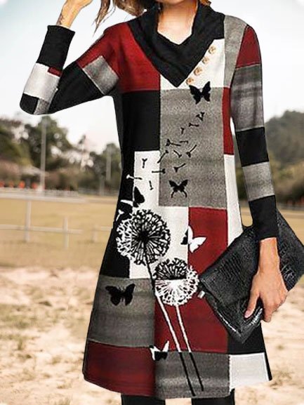 Grid Printed A-line Color Block Printed Patchwork Cowl neckVintage Dresses, Multicolor, Casual Dresses
Grid Printed A-line Color Block Printed Patchwork Cowl neckVintage Dresses, Multicolor, Casual Dresses