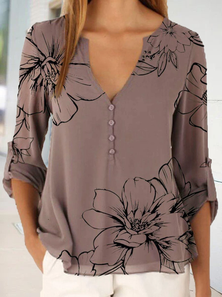 Floral Cotton Blends Casual Regular Fit Shirts & Tops, Gray purple, Blouses & Shirts
Floral Cotton Blends Casual Regular Fit Shirts & Tops, Gray purple, Blouses & Shirts