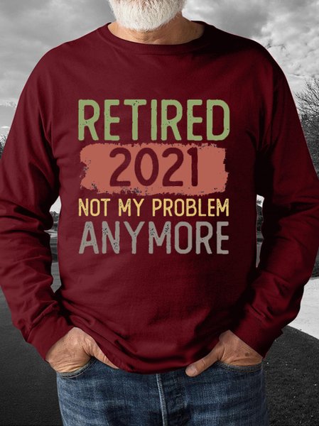 Retired funny text printed round neck long-sleeved sweatshirt, Red, Hoodies&Sweatshirts
Retired funny text printed round neck long-sleeved sweatshirt, Red, Hoodies&Sweatshirts