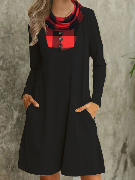 Long sleeve crew neck geometric check stripe loose a-hem long dress, Black, Casual Dresses
Long sleeve crew neck geometric check stripe loose a-hem long dress, Black, Casual Dresses